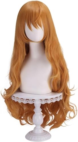 Rcrllya Anime ONE Piece Nami Cosplay Perücke Orange Welle Lange Haare Rolle Spielen Halloween Kostüm Party Perücken Kappe von Rcrllya