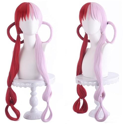 Anime One Piece Uta Cosplay Perücke Rot Rosa Frauen Haar Hitze beständige Perücke für Halloween Kostüm Party Rollenspiel von Rcrllya