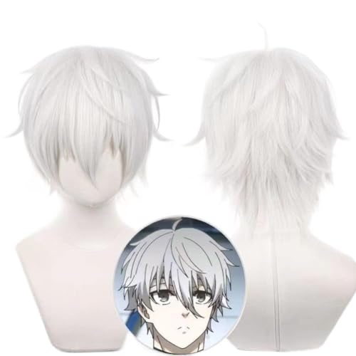 Anime Blue Lock Sei shiro Nagi Cosplay Perücke silbrig weiße Haar perücken für Halloween Party Kostüm Karneval Perücke Mütze von Rcrllya