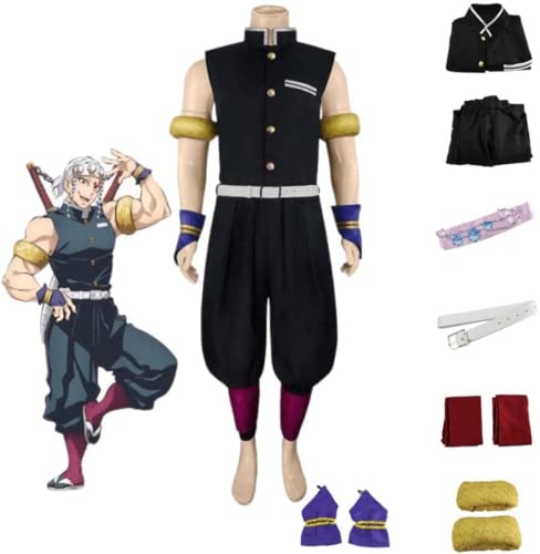 Rcrllya Anime Demon Slayer Usui Tengen Outfit Kimono Cosplay Kostüm Uniformen Erwachsene Party Geschenk (M,Set) von Rcrllya