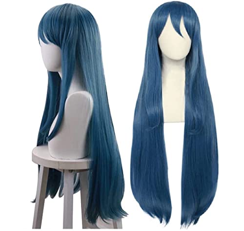 Rcrllya Anime Frauen Maizono Sayaka Cosplay Perücke Lange Blau Haar für Halloween Kostüm Wärme Beständig Haar Perücken Perücke Kappe von Rcrllya