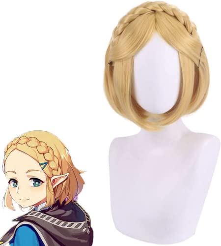 Anime Game Cosplay Perücke Die Legende von Zelda: Atem der wilden Zelda, Frauen blonde kurze Haare, für Halloween, Party, Karneval, Nachtleben, Konzerte, Hochzeiten von Rcrllya