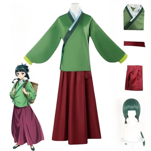 Rcrllya Anime Maomao Cosplay Die Apotheker tagebücher Cosplay Kostüm Oberteile Rock Perücke Voll Set Halloween Karneval Party Kostüm für Frauen (Kostüm und Perücke,M) von Rcrllya