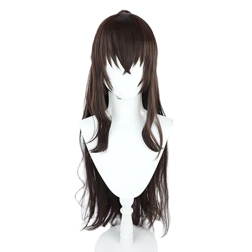 Dazai Osamu Cosplay Perücke Anime Bungo Streunende Hunde Dazai Osamu Weibliche 100cm Lange Wärme Beständig Synthetische Frau Perücken Kappe von Rcrllya