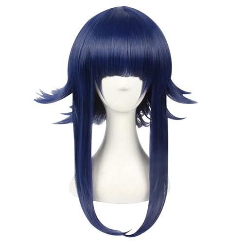 Rcrllya Hyuga Hinata Cosplay Schwarz Blau Layered Kurze Wärme-beständig Faser Haarteil Halloween Party Kostüm Perücke von Rcrllya