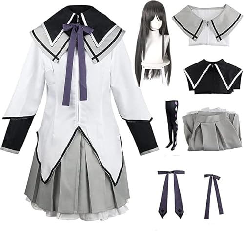 Rcrllya Puella Magi Madoka Magica Anime Cosplay Kostüm Akemi Homura Perücke Kostüm verkleiden Sich voll Set (Akemi Homura Perücke,L) von Rcrllya