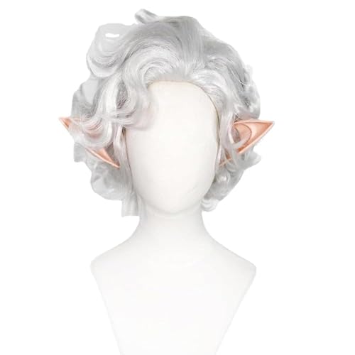 Spiel Baldur's Gate 3 Cosplay Perücke Astarion Silbergrau mit Ohr Kurzhaar Hitze beständige synthetische Perücken Halloween Party Perücke mit Perücken kappe Spiel Baldur's Gate 3 Cosplay Perücke Astarion Silbergrau mit Ohr Kurzhaar Hitze beständige synthetische Perücken Halloween Party Perücke mit Perücken kappe von Rcrllya