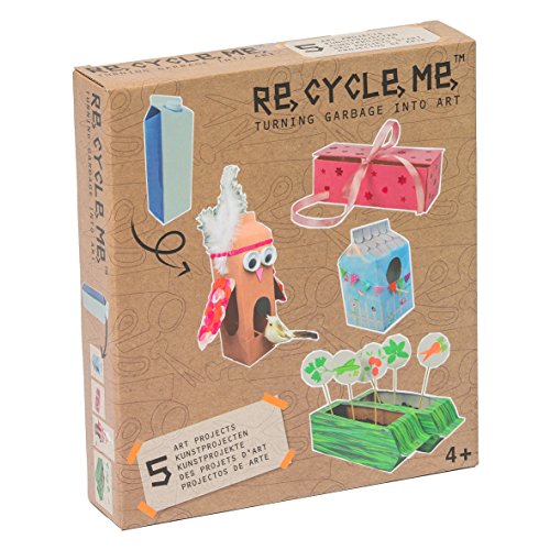 Re Cycle Me DEFG1040 Recycling Bastelspaß für 5 Modelle Garten, Bastelset für 5 Kunstprojekte, Kreativset für Kinder ab 4 Jahre, Set zum Basteln mit Haushaltsmaterialien, Recycle Mich, Bastelmix von Re Cycle Me