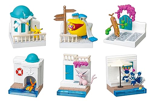 Rement Miniaturen, japanische kleine Probierserie, Pokemon Town Vol.3 – Der Weg der Meeresbrise, komplettes Set, 6-teilig, komplette Box, Puppenhaus-Möbel von Re-Ment