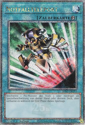 YuGiOh Notfallteleport (V.5) RA02-DE053 Quarter Century Secret Rare Deutsch Deutsch Boosterfrisch 1. Auflage von ReCollectibles