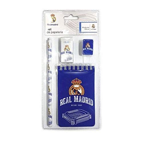 exportier.cm 097258 Schreibset Real Madrid, 4-teilig, blau von Real Madrid