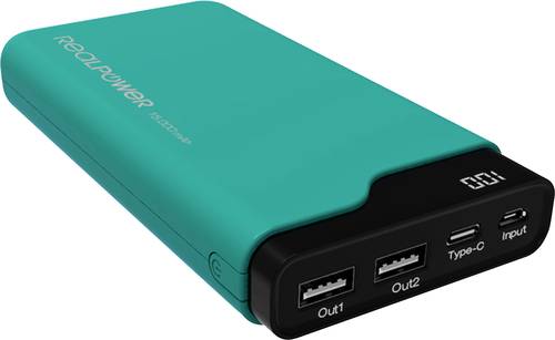 RealPower PB-15000C Powerbank 15000 mAh Li-Ion Grün von RealPower