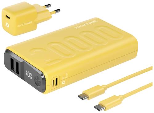 RealPower PB-20000 Power Pack Powerbank 20000 mAh Li-Ion USB, USB-C® Gelb von RealPower