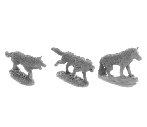 Reaper Miniatures 3 x Wolf Pack Bones USA Dungeon Dwellers – Tabletop Figur Role Playing Game Rollenspiele – 7038 von Reaper Miniatures