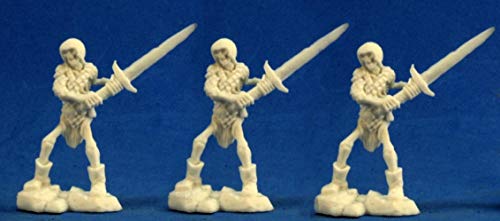 Pechetruite 3 x GUARDIEN 2H Sword Skeleton - Reaper Bones Miniature zum Rollenspiel Kriegsspiel - 77238 von Reaper