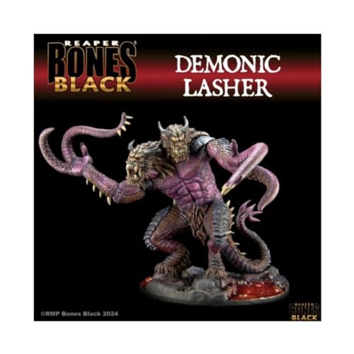 REAPER Demonic Lasher Miniaturfigur, 25 mm, heldenhafte Skala, Knochen, schwarze Miniaturen von REAPER