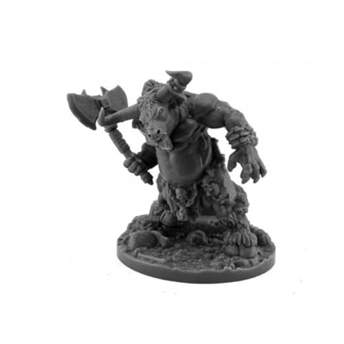 REAPER Minotaurus Miniaturfigur, 25 mm, heldenhafte Skala, Knochen, schwarze Miniaturen von REAPER