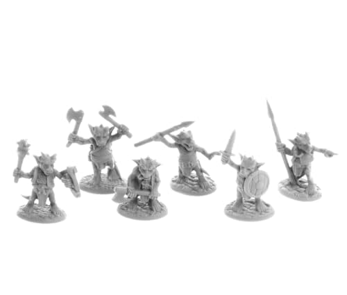 REAPER 6 x RATPELT Kobold MOOKS Miniatur Bones USA Dungeon Dwellers – Tabletop Figur Role Playing Game Rollenspiele – 7052 von REAPER MINIATURES