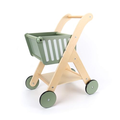 Rebecca Mobili Einkaufswagen für Kinder, Spielzeugwagen aus Holz, Montessorianisches Rollenspiel, mit Rädern, Geschenkidee, für Kinder von 3 4 5 Jahren - Maße HxBxT: 53 x 43 x 29 cm - Art. KR9018 von Rebecca Mobili