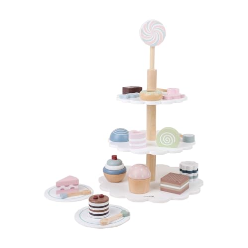 Rebecca Mobili Gebäck- und Gebäck-Set aus Holz für Kinder, Lernspiel, Nachahmung, Montessorianisches Spielzeug, für Kinder von 3 4 5 Jahren, Geschenkidee für Kinder - Art. KR9008 von Rebecca Mobili