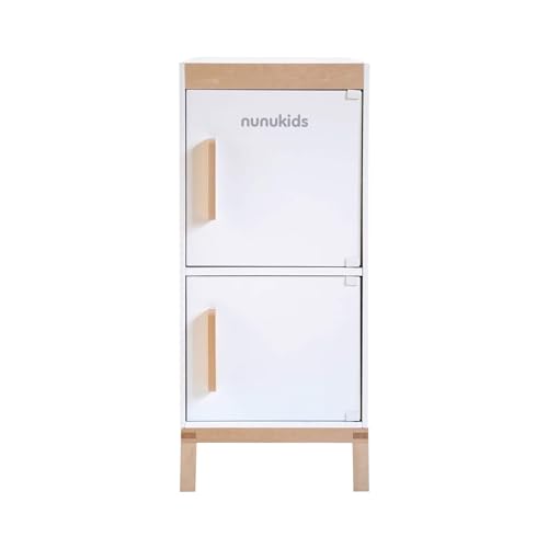 Rebecca Mobili Kinderkühlschrank aus Holz, Montessorianisches Spiel, inklusive Zubehör, für Kinder ab 3 Jahren, Geschenkidee - Maße HxBxT: 73 x 30 x 30 cm - Art. KR9006 von Rebecca Mobili