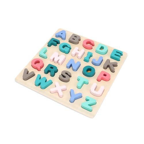 Rebecca Mobili Puzzle Alphabet aus Holz, Montessori-Puzzle mit Buchstaben, Montessorianisches Spielzeug, für Kinder von 3 4 5 Jahren, Geschenkidee - Maße HxBxT: 2,5 x 30 x 30 cm - Art. KR9029 von Rebecca Mobili