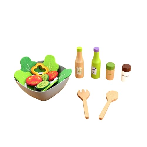 Rebecca Mobili Salatspiel aus Holz für Kinder, Montessorianisches Spiel mit Zubehör, Lernspielzeug, für Kinder von 3 4 5 Jahren, Geschenkidee für Kinder - Art. KR9004 von Rebecca Mobili