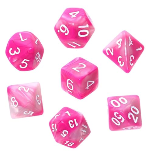 Knochen-Set REBEL RPG - Bicolor - Pink-Weiß (weiße Zahlen) von Asmodee