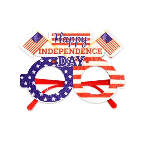Amerikanische Unabhängigkeitstag-Brille, Brillen, Party, Feiern mit und Festlichkeiten, US-Buchstaben-Dekorationen von Rebellious