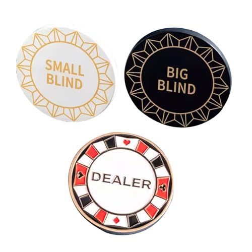 Rebellious Dealer Button Small Blind Big Blind Guard Geschenk Herren Spielteil Münze Wert Sammeln Sie Chip Münze Small Blind von Rebellious