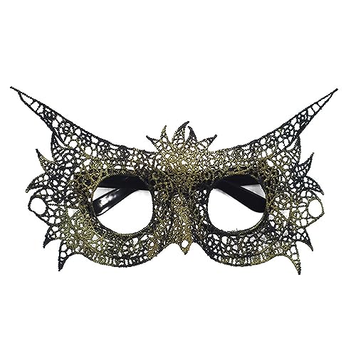 Rebellious Maskerade Augenmaske Halloween Frauen Spitze Maske Halbgesichtsmaske für Weihnachten Karneval Party Kostüm Karneval von Rebellious