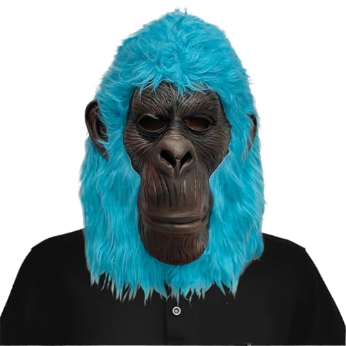 Rebellious Monkey Coslay Halloween Dress Up Full Head Latex For Women Man Halloween Party Carnivals Cosplay Party von Rebellious