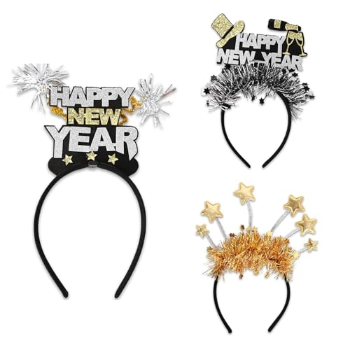 Rebellious Neujahrsfleischstirnband Party Kostüm Glitzer 2025 Party Karaoke Foto Props Party Blingbling Hair Hoop Nightclub von Rebellious