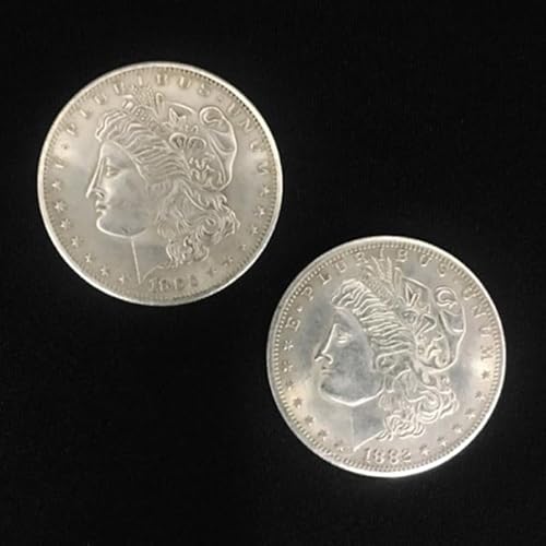 1 x doppelseitige Morgan Dollar Magic Tricks Guess What Side Classic Coin Magic Accessories Magician Close Up Illusions Gimmick Requisiten (beide Seiten im Kopf) von Rebetomo