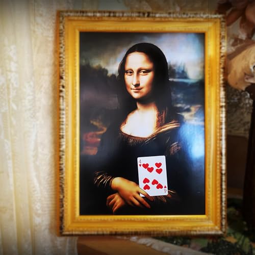 Große Mona Lisa Prophezeiung Zaubertricks Die gewählte Karte erscheint im Rahmen Karte Vorhersage Magische Bühne Nahaufnahme Illusionen Gimmicks von Rebetomo