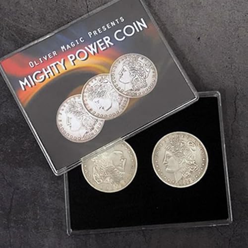 Mighty Power Münze, magische Tricks, magnetische Münze, verschwindend, klassischer Transfer-Effekt, Münze, Magie, Nahaufnahme, Bühnenillusionen, Gimmicks, Mentalismus-Requisiten (Morgan Dollar) von Rebetomo