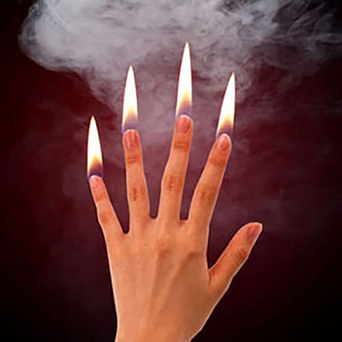 4 Stück/Set Finger Feuer Zaubertricks Feuer erscheinende Daumenspitzen Magie Professionelle Magier Bühnenillusionen Gimmicks Flamme Zubehör Requisiten von Rebetomo