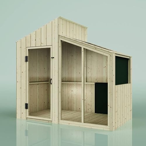 Polar Play Spielhaus aus Massiv-Holz mit Acryl-Glas | Outdoor Kinderspielhaus Garten | Stabile Konstruktion, Modernes Design von Rebo
