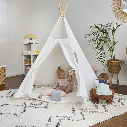 REBO Tipi Zelt Elbrus, Indoor Zelt für Kleinkinder, Kinder Abenteuer Indianer Zelt, Kinderzelt für Drinnen in schönem Design von Rebo