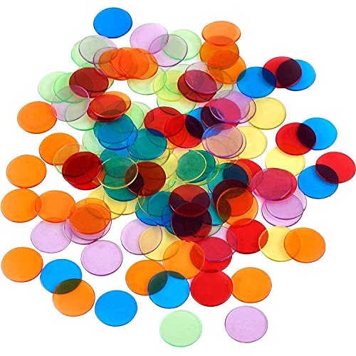 Lvcky 120 Stück transparente Farbzähler Zähler Bingo-Chips Kunststoff Marker mit Aufbewahrungstasche von Reccisokz