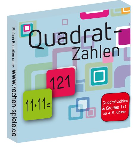 Rechen-Spiel Quadrat-Zahlen, leicht Lernen mit Karteikarten von Rechen-Spiel