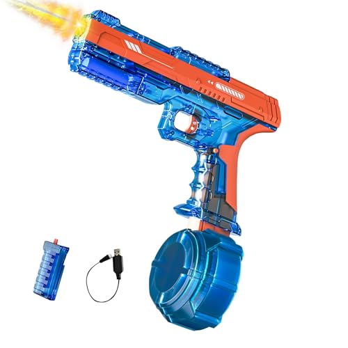 Automatische Elektrische Wasserpistole mit Lichteffekten | 500ML Großes Tankvolumen | Leistungsstarke Squirt Gun mit 10 m Reichweite für Sommer & Outdoor-Spaß (Orange) von Recitem