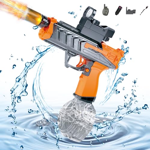 Elektrische Wasserpistole mit Lichtern, Wasser Pistole Induktions-Licht-emittierende Mündung, Wasserpistolen 475 ml Wassertank, Water Gun 26-32 Fuß Reichweite für Kinder ab 3 Jahren (Orange) von Recitem