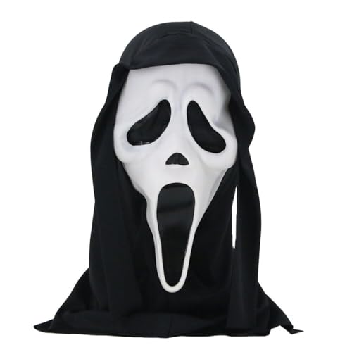 Recitem Ghostface Maske – Scream Maske für Kinder & Erwachsene | Gruselige Halloween Masken | Scary Movie Maske | Ghost Maske | Ghost Face Maske für Herren von Recitem