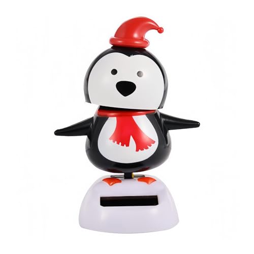 Recitem Wackelfigur Solar Weihnachtsfigur Elch,Solarbetriebener Schwingender Weihnachtsmann, Tanzende Figur Spielzeug für Zuhause Büro Dekoration 1 Stück (Pinguin) von Recitem