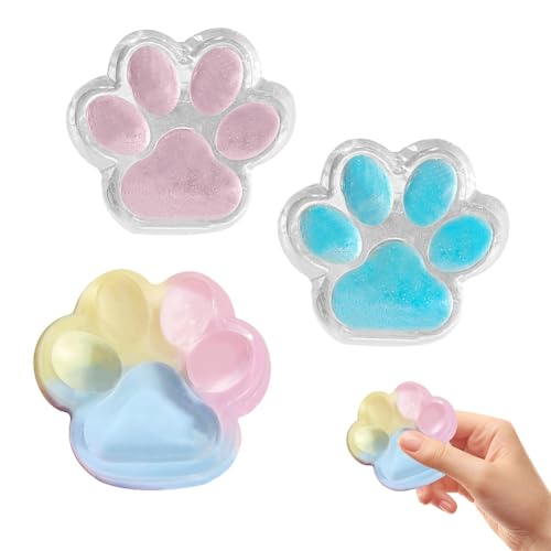 Squishy Katzenpfote – 6 x 7 cm Anti-Stress-Spielzeug | Squishy Fidget Spielzeug | Squeeze Toy | Sensorisches Zappelspielzeug | Geschenke für Kinder ab 6 Jahren (3 Stück Stil 2) von Recitem