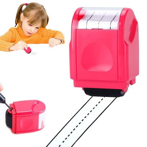 Stempelroller für Kinder – Rollstempel für Autostrecken, Handschriftlinien, Rennstrecken und Schreiblinien – Roller Digitaler Lehrstempel, Lernspielzeug (Rosa) von Recitem