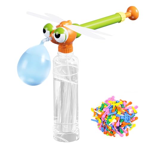 Wasserballon Pumpenset: 3-in-1 Wasserbomben-Pumpe mit 100 Wasserbomben, Wiederverwendbare Wasserbomben, Luft- und Wasserballon-Inflator, Sprühflasche für Kinder Outdoor Garten Poolspiele (Libelle) von Recitem