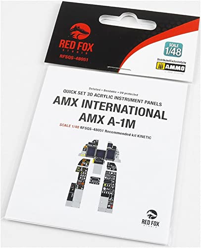 Red Fox QS-48051 1/48 AMX International A-1M 3D Acryl Cockpit Instrumentententafel (für Kinetic) von Red Fox Studio