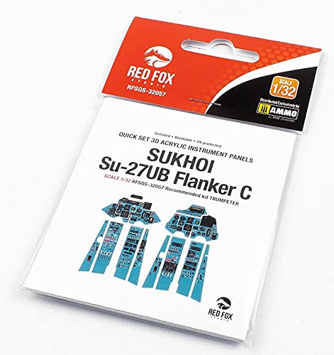 Red Fox Studio RFSQS-32057 1/32 Sukhoi Su-27 Flanker C (UB) 3D Acryl Instrument Cockpit Panel (für Trompeter) von Red Fox Studio